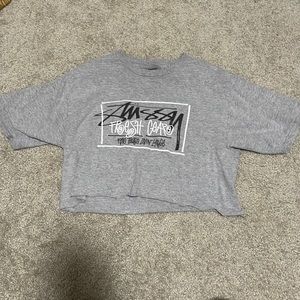 cropped stussy t shirt